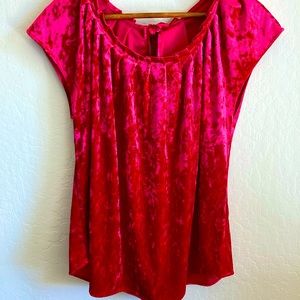 LC Lauren Conrad Crushed Velvet Tie Neck Top